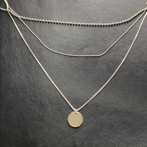 Silver layered necklace